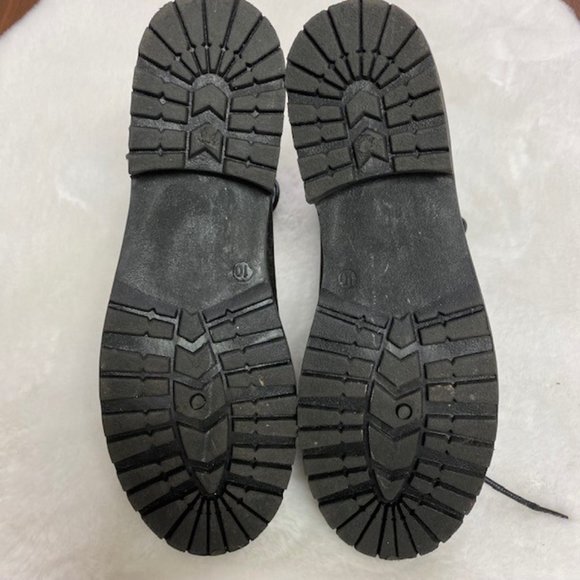 Blue Suede Shoes Sweater Top Lace Up‎ Boots Chunky Heel, size 10 - Picture 10 of 11